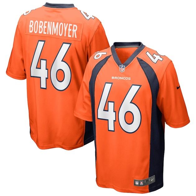 mens nike jacob bobenmoyer orange denver broncos game jersey